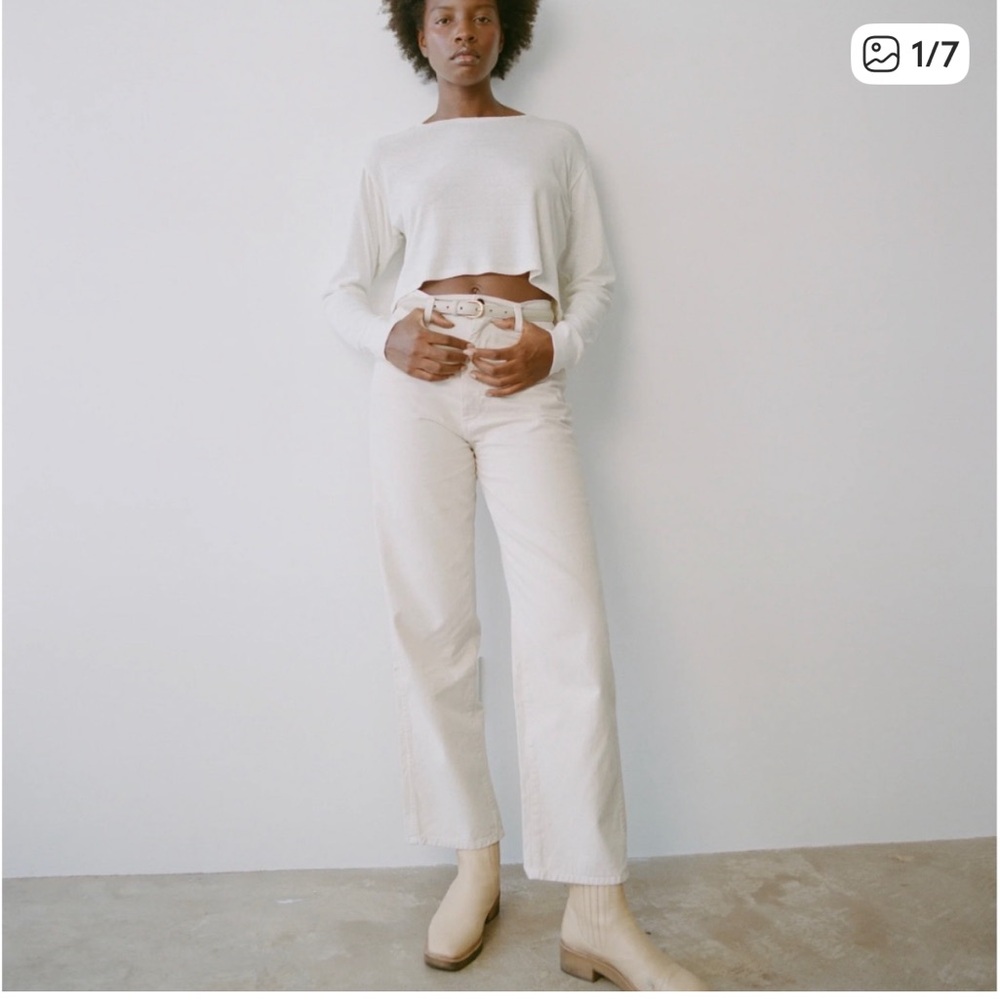 Ozma cream High-rise jeans pants 100% cotton